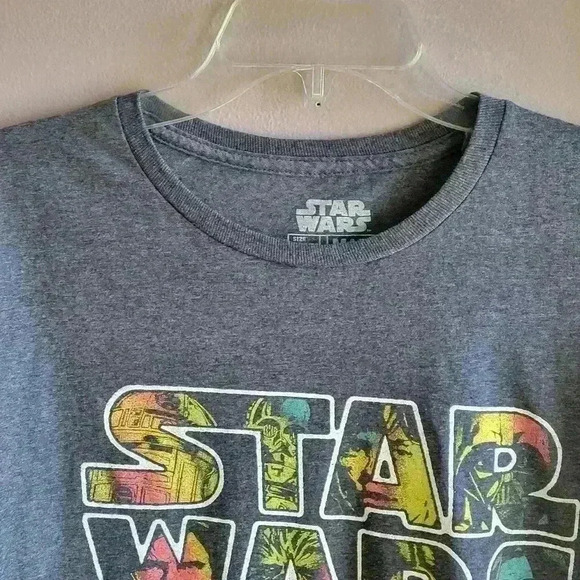 Star Wars Mens XL In A Galaxy Far Away Character Fill Shirt Grey Short Sleeve - Picture 6 of 9
